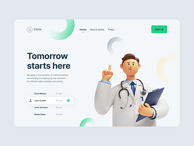 Landing page for research laboratory