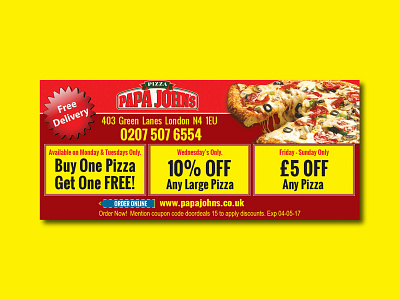 Papa John's design graphic