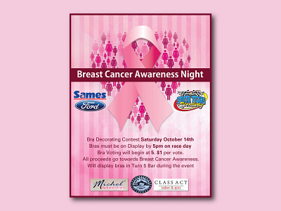 Breast Cancer Awareness Night broucher design flyer flyer designs graphic