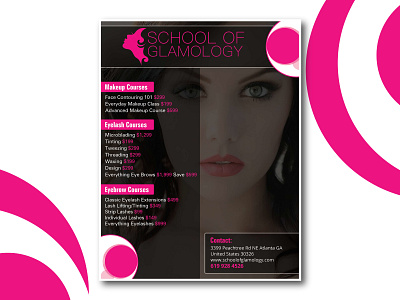 School Of Glamology broucher design flyer flyer designs graphic