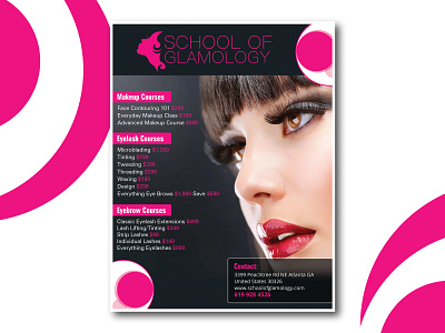 School Of Glamology banner broucher design flyer flyer designs graphic