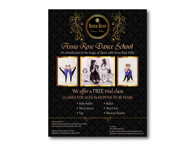 Anna Rose Dance School broucher design flyer flyer designs graphic