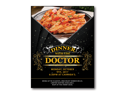Dinner With The Doctor broucher design flyer flyer designs graphic
