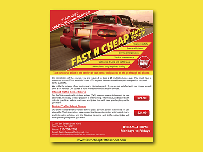 Fast and Cheap Traffic School broucher design flyer flyer designs graphic