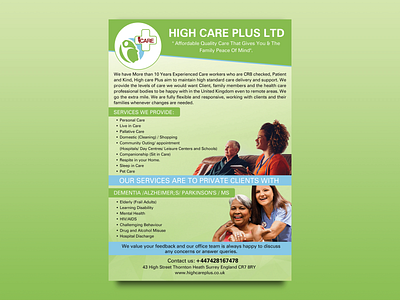 High Care Plus LTD broucher design flyer flyer designs graphic
