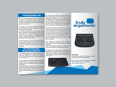 Truly Ergonomic Trifold design graphic