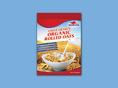 Uncle Craigs Organic Rolled Oats design graphic