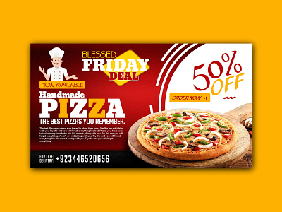 Handmade Pizza banner banner ads design graphic slider