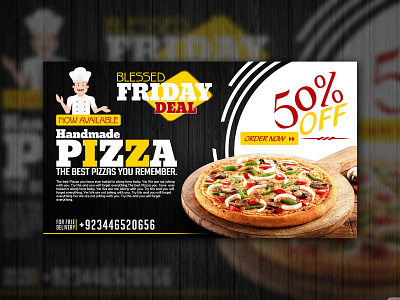 Handmade Pizza Black Slider banner banner ads black design graphic slider