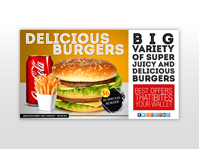 Delicious Burgers banner banner ads design graphic