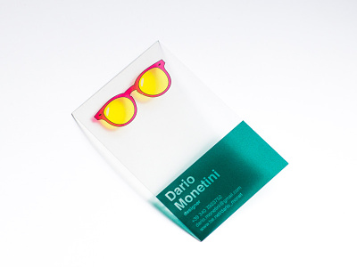 Transparent Business Card branding business card funny hands on idea identity interactiv plastic sunglassess transparent