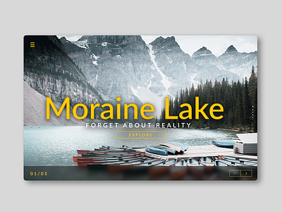 Landing Page Shot/ Moraine Lake lake landing page mountain photoshop tree ui uidesign ux ux design web desgin