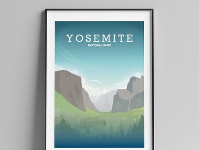 Yosemite poster graphic design great outdoors illustraion illustration nature nature illustration poster travel travel poster vector