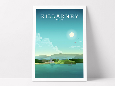 Killarney Poster digital illustraion illustration ireland lake nature poster travel travelling vector