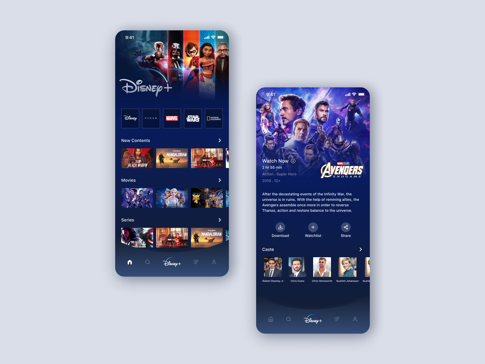 Disney + app by Idy_dezign on Dribbble