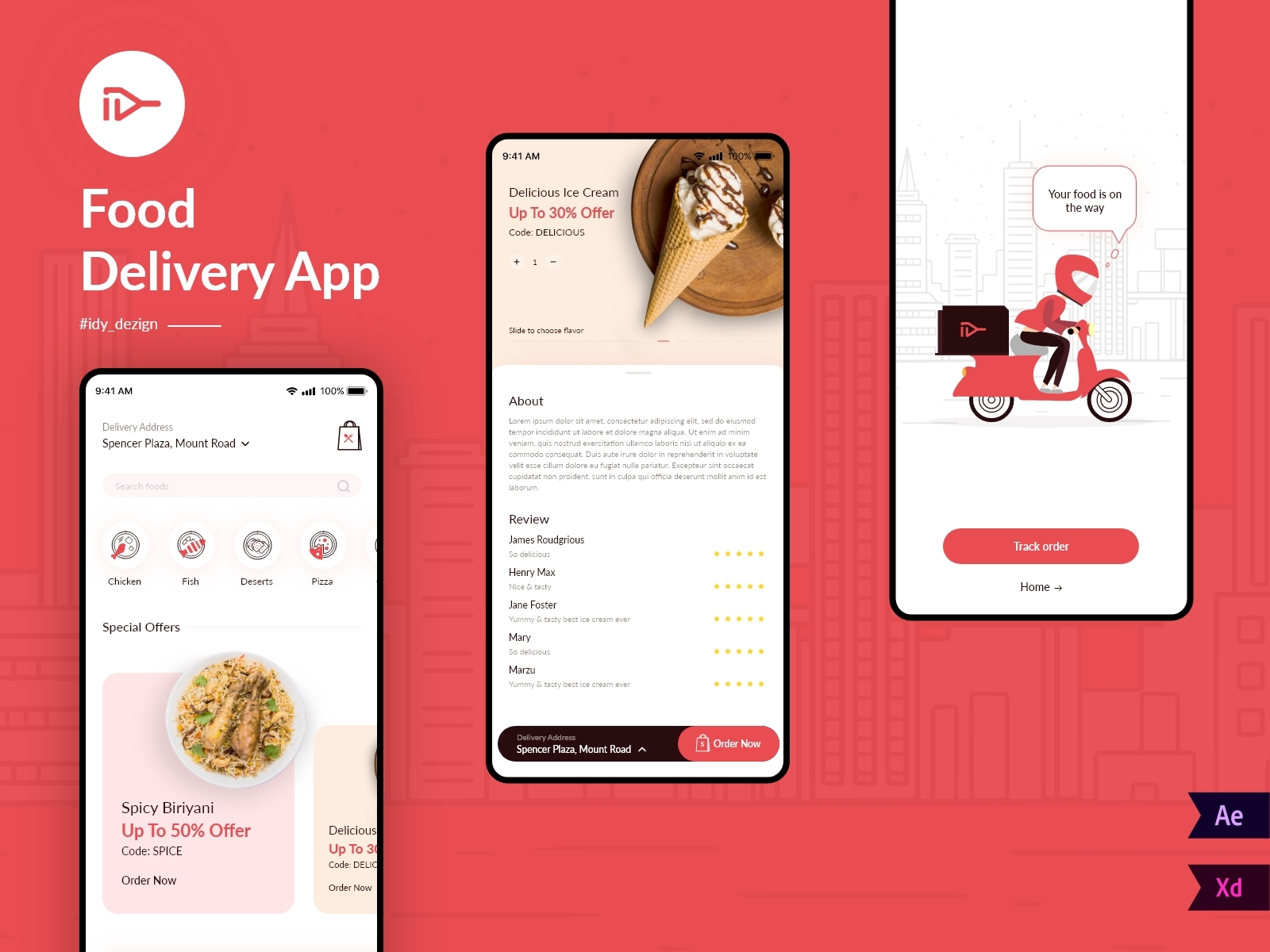 Food Delivery App by Idy_dezign on Dribbble