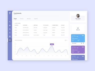 Add Card & Card details 2020 add card app branding card design cards dashboad dashboard design dashboard ui navigation bar product design tab ui ui design uidesign ux ux design web app web app design