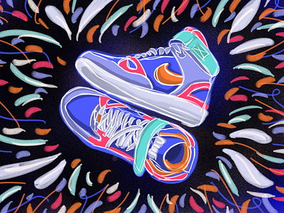 My Nikes air force one colorful corel painter nike nikes painting