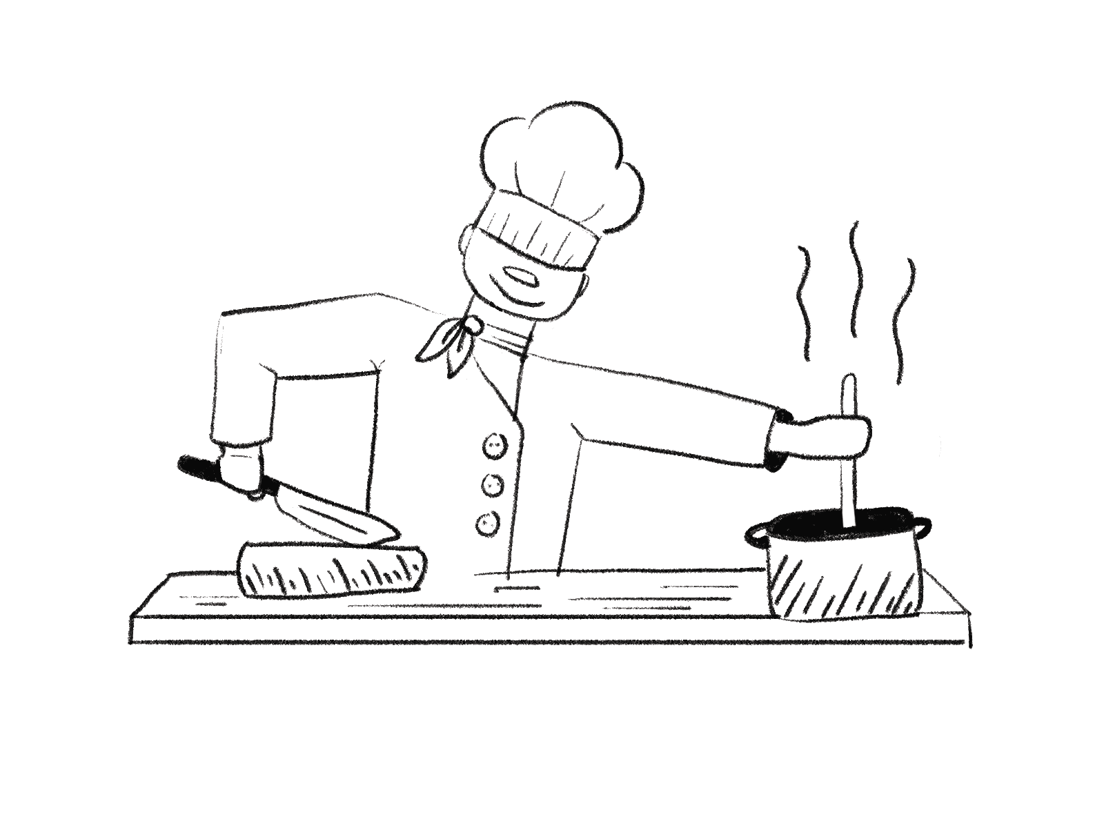 Cooking Chef GIF - "Thank you" animatedgif chef chef hat chefs cooking cooking app line art sketched