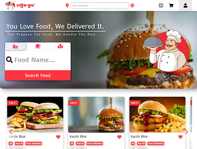 online food shop app design landing page portfolio ui ux web website