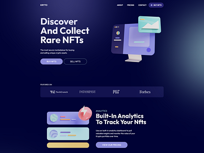 NFT Landing page in Webflow design landing page ui webflow website