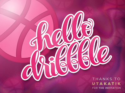 Hello Dribbble! design flat hello illustration lettering typography