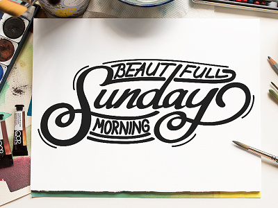 Beautiful Sunday Morning branding brush calligraphy calligraphy design font graffiti hand lettering handwriting handwritten illustration lettering logo logotype quotes script type typeface typography