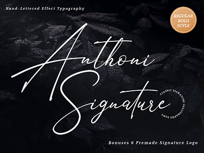 Anthoni Signature Font branding calligraphy font hand lettering handwriting lettering logo logotype script signature type typeface typography