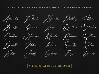 Anthoni Signature Font branding calligraphy design font font design hand lettering handwriting handwritten lettering logo logotype script signature font type typeface typography vector