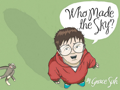"Who Made the Sky?" childrens book illustration