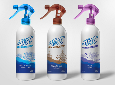 Mist Air Freshner Packaging brand identity branding illustration logo packaging design print product