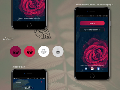 Mobile App Flower app book flower дизайн