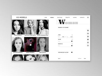 V.G. Models agency models ui ux webdesign