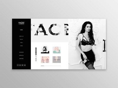 FACES girls magazine models ui ux webdesign