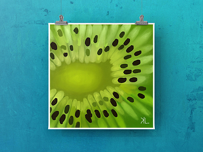 Abstract kiwi abstract fruit illustration kiwi macro procreate