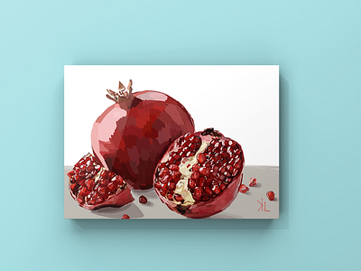 The most complicated fruit drawing fruit illustration pomegranate procreate