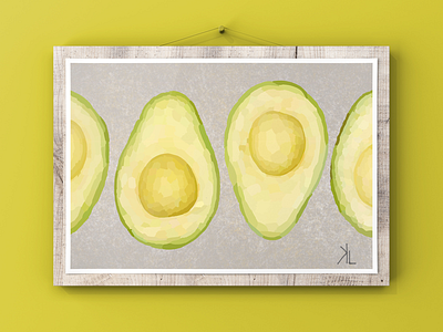 Avocado Slice avocado colour digital drawing fruit illustration pattern procreate sketch