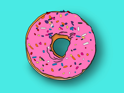 Mmm Doughnut cartoon comic design donut doughnut drawing illustration procreate simpsons sketch
