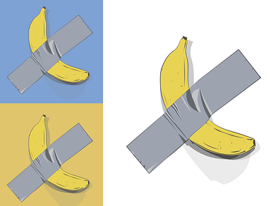 Duct-Taped Banana banana duct tape fruit illustration illustrator modern art vector
