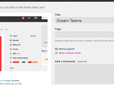 Dream Teams dribbble feedback idea