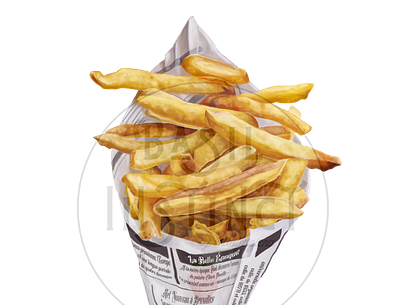 Fries belgian fries digital painting food illustration food lover foodies french fries fries fries illustration