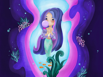 Mermaid character design illustration