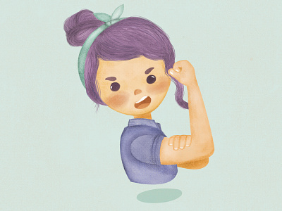 Strong Girl character design digitalpainting illustration