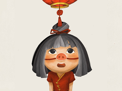 Year of The Pig characer chinese illustration kid art photoshop