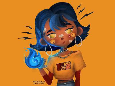 Blue Flame character design characterdesign children childrenillustration girl character illustration kidlit kidlitart