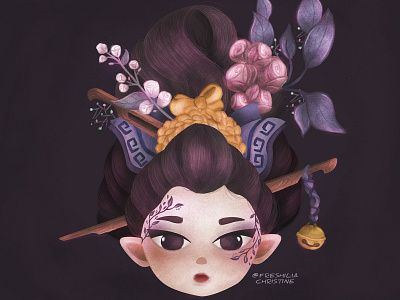 natura virago character childrenillustration digitalpainting flower girl character illustration illustration art