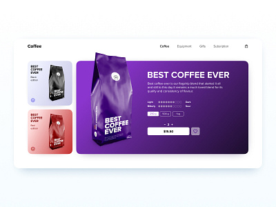 E-Commerce Shop (Single Item) — DailyUI #012 branding coffee daily ui dailyui design desktop figma shop ui white