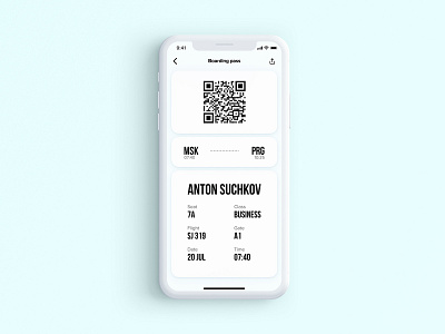 Boarding Pass — DailyUI #024 boarding pass daily ui dailyui design figma mobile ui white