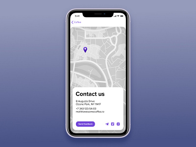Contact Us — DailyUI #028 contact us contacts daily ui dailyui design figma map mobile notsodaily ui white