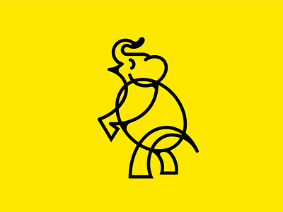 Elephant / Elephant animal design elephant geometric graphic design icon identity illustration lines logo logotype mark symbol yellow